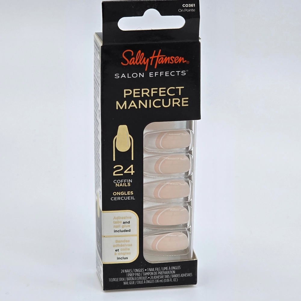 Sally Hansen Salon Effects On Pointe C0361 Coffin Press On Nail 24 New Nude